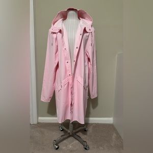 Rains Long Jacket W3 In Candy Pink